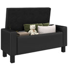 HOMCOM Faux Leather Padded Storage Ottoman - Black-2 in 1 piece, a storage ottoman and with padded top for used as an additional seat  
