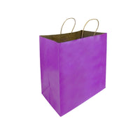Reliabag Paper Bags - Twist Handles - 14" W x 10" D x 15.75" H - Purple - 150 Pack-Made by the premium purple kraft paper with the re-enforced flat bottom