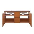 Modway Scenic 48" Double Wall-Mount Bathroom Vanity - Cherry/White-Fixtures Not Included