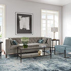 Hudson&Canal Hera 45"W Rectangular Coffee Table with Mirror Shelf - Blackened Bronze-Clean with a soft, dry cloth and no harsh chemicals or abrasive cleaning materials