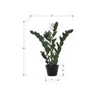Monarch Specialties 29" Artificial Indoor ZZ Plant - Floor - Black Pot-This easy-care faux potted plant is made from the highest quality materials and requires no maintenance or watering, for a sustainable, environmentally friendly decorative accent that will last a lifetime