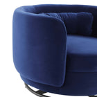 Modway Relish Performance Velvet Swivel Chair - Black Navy-Spring Support System