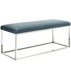 Modway Anticipate Performance Velvet Bench - Sea Blue-Modern Bed Or Living Room Bench