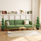 HOMCOM 36" Artificial Topiary Spiral Boxwood Trees in Pot - Green - 2 Pack-Low maintenance required 