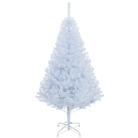 HOMCOM 5' Artificial Christmas Tree with 536 Branch Tips - White-Realistic leaves to give a full and lush look to the tree 