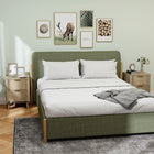 HOMCOM Night Stands with Finger Pulls and Fluted Drawers - Oak - Set of 2-Sleek gold finger pulls enhance visual appeal