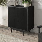 Hudson&Canal Whitman 28"W Accent Cabinet - Black Grain-Crafted of sturdy MDF materials in a black grain finish