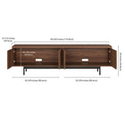 Hudson&Canal Whitman TV Stand for TV's up to 75" - Satin Walnut-Features easy assembly