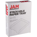 JAM Paper Stackable Paper Organizer Tray - White-Letter Size Tray: 9.75 Inches Wide x 12.5 Inches Long x 2 Inches Tall
