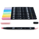 Tombow Dual Brush Pen, Pastel, 10/Pack-Odor-less & Non-bleed Water-based Ink