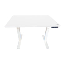 Uncaged Ergonomics 60" Rise Up Electric Height Adjustable Sit Stand Desk - White-A beautiful, luxurious adjustable-height office desk and perfect sit/stand or standing desk
