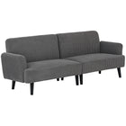 HOMCOM Modern 3 Seater Corduroy Sofa Couch with Rubberwood Legs - Grey-Upholstered in soft corduroy fabric, offering a warm and cozy feel