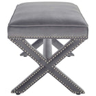 Modway Rivet Performance Velvet Bench - Grey-Performance Velvet Upholstery