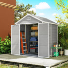 Outsunny 6' x 5' Outdoor Storage Shed-12mm wood effect polypropylene resin build withstands weather, UV, resists rust
