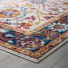 Modway Entourage Samira Distressed Vintage Floral Vintage Medallion Area Rug - 8 ft W x 10 ft L - Multicolored-100% Frise Polypropylene