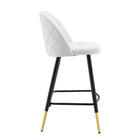 Modway Cordial Performance Velvet Counter Stools - White - Set of 2-Assembly Required