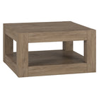 Hudson&Canal Hughes 32"W Square Coffee Table - Antiqued Grey Oak-A minimalist contemporary design for your living room, den, and more