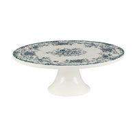 Casa Domani Rosetta Antique Cake Stand - 28cm - Blue-Made of Porcelain with decals to enhance intricate detailing.