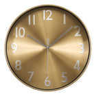 Monarch Specialties 9112 12" Round Wall Clock - Gold Face/Gold Frame-Amp up your home decor with this stunning 12" round wall clock featuring a sophisticated metallic gold face and matching gold frame, perfect for modern interiors