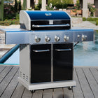 Kenmore 4 Burner Gas Grill with Side Searing Burner-Grills dimensions- 53.2-inch wide x 45.4-inch tall.