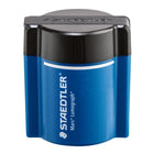 Staedtler Single Hole Metal Pencil Sharpener-Black top with blue barrel