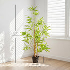 Outsunny 4' Artificial Bamboo Tree - Green-PE moss and cement soil are included that makes it more stable and real 