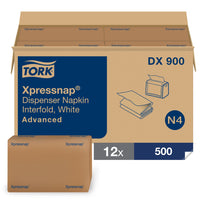 Tork Universal Xpressnap White - 500 Sheet Per Pack - 12 Pack-Large inter-folded dispenser napkins that are perfect for self-service restaurants.