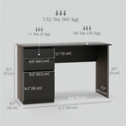 HOMCOM 47.25" Modern Computer Desk - Black-Firm construction with quality particleboard