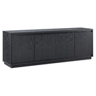 Hudson&Canal Presque TV Stand for TV's up to 75" - Black Grain-Features four beveled doors with enclosed cabinets and 4 shelves for ample storage