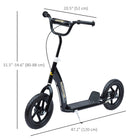 HOMCOM Adjustable Kids Pro Stunt Scooter Street Bike Bicycle Ride On - Black-Adjustable handlebar makes it accessible for kids of many ages