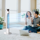 HOMCOM 37" Freestanding Tower Fan with 3 Speed Timer and LED Sensor Panel - White-Child mode will turn off LED display if you don't control in 30 seconds, and you can turn off it by remote control 