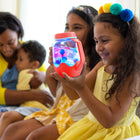 Glo Pals Sensory Jars - Ladybug Coral-Spill-proof locking lid for safe on-the-go play