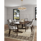 Manhattan Comfort Fifth Avenue 22.5" Traditional Faux Leather Upholstered Dining Armchair - Silver and Walnut-Frame Made of Solid Beech Wood with Rich Walnut Finish