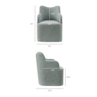 Modway Cordelle Linen Blend Swivel Dining Chair - Spa Blue Stripe-Slipcovered Upholstered Design