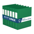 Davis Group Premium Economy Binder - Round Ring - 1.5" - Green - 6 Pack-3 Ring Binder