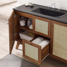 Modway Soma 48" Single Sink Bathroom Vanity - Walnut/Black-Rattan Weave