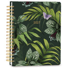 High Note 2027 Deluxe Hardcover Weekly/Monthly Planner - 9" x 10" - Greenery - English-Durable scuff-proof hardcover, exposed wire-O binding, elastic closure 