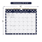Blueline 2027 Colourful Monthly Wall Calendar with Gold Twin-Wire Binding - 15" x 12" - Nautical - Bilingual-One month per sheet, one block per day
