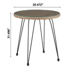 Manhattan Comfort Antibes Modern Patio 2-Person Seating Group 3-Piece Set with End Table - Tan/Grey-End Table Includes Removeable Tempered 5MM Glass