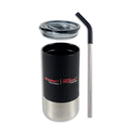 Staples Insulated Stainless Steel Tumbler with Straw - 16oz - Black-Easy to clean