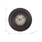 Monarch Specialties Clocks 20" Round Wall Clock - Antique Brown-Easy to read numerical analog display with a stylish, thick beaded plastic frame and a glass surface for durability