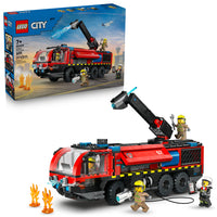 LEGO City Fire Airport Fire Truck-LEGO City Airport Fire Truck toy with 4 minifigures for kids ages 7 and up