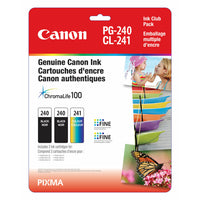 Canon PG-240/CL-241 Black/Colour Ink Cartridges, Value Pack (5207B005)-Includes two PG-240 Black ink cartridge and one CL-241 Colour ink cartridge