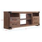 Manhattan Comfort Richmond 60" Traditional TV Stand - Brown-Open Media Shelves Allow for Cable and Wire Management