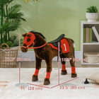 Qaba Kids Ride-on Horse with Neighing Sounds, Saddle and Stirrups-Core muscle development supported during balancing and riding 