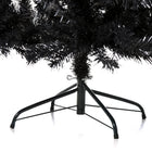 HOMCOM 6' Artificial Christmas Tree with Auto Open - Wide Base - Black-Branches can be opened automatically for easy assembly 