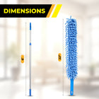 Gritt Commercial 22" Flexible Wand Duster - Microfiber and Chenille Sleeve - 6' Telescopic Pole - 2 Pack -Duster Length: 22"