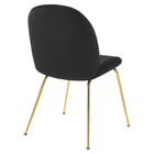 Modway Scoop Gold Stainless Steel Leg Performance Velvet Dining Chair - Black-Gold Stainless Steel Legs