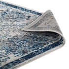 Modway Entourage Kensie Distressed Floral Moroccan Trellis Area Rug - 5 ft W x 8 ft L - Ivory/Blue-8