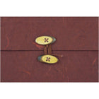 JAM Paper Portfolio with Button and String Tie Closure - 9 x 11 3/4 x 5/8 - Rainforest Burgundy-Size: 9" x 11.75" x 0.625"